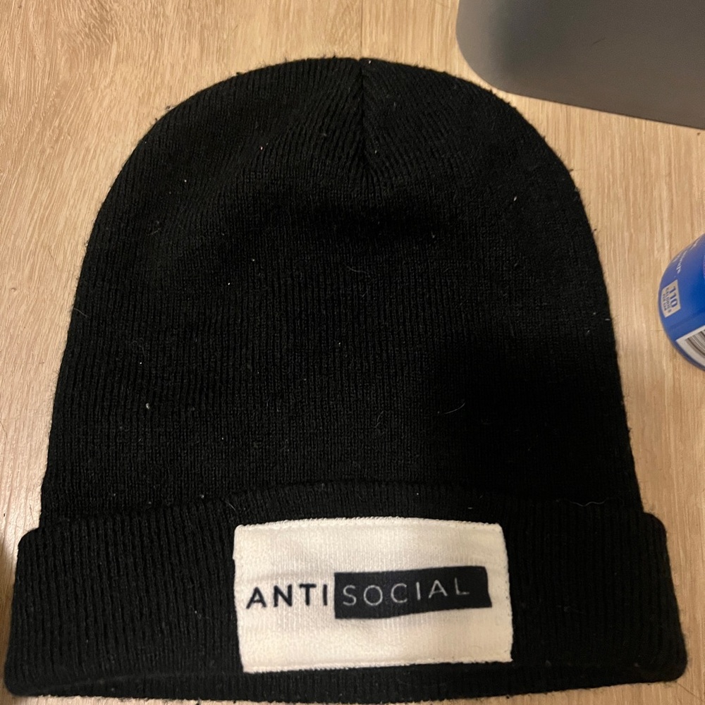 Anti Social Black Beanie